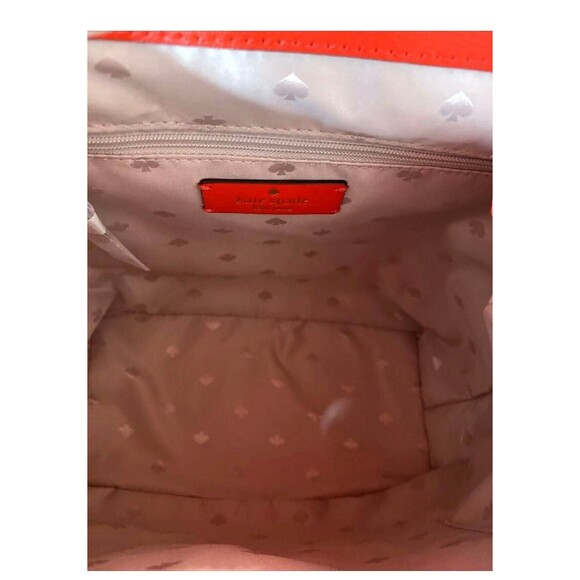 New Kate Spade Adel Medium Flap Backpack Leather Geranium (Orange Red) - Picture 6 of 7